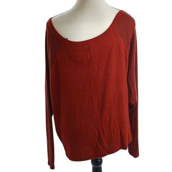 Lulus Womens M Rust V Neck Long Sleeve Knit Sweater Casual Fall Top - Picture 5 of 7